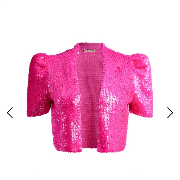 Alice + Olivia Jackets & Blazers - Alice + Olivia ‘Sherryl Sequin Jacket’ in French Rose size medium